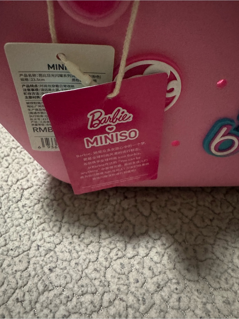 MINISO Barbie Pink Patch Tote Bag - Picture 5 of 6